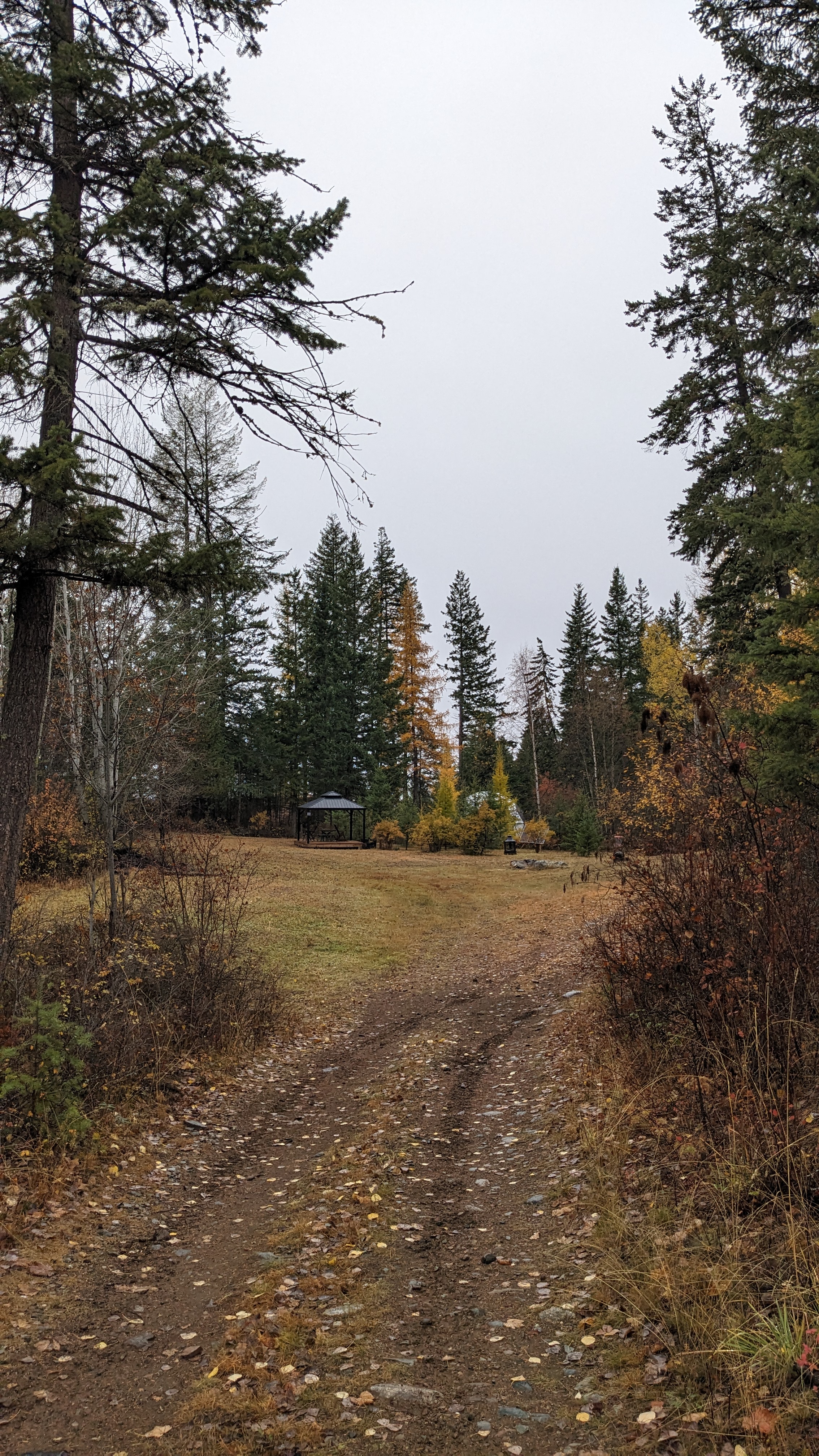 View from road where it opens to camping field